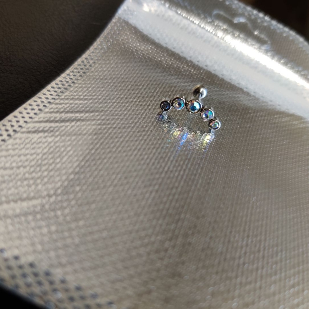 Iridescent crystal cartilage earring